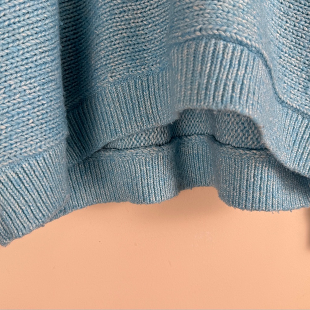 Cabi Frosty Pullover Sweater Blue Crochet V-Neck Women's Medium Aqua Item# 4282 - Picture 6 of 12